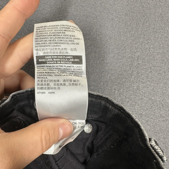 Signature Levi Strauss Jeans Girls 12 Black Denim Super Skinny Distressed Y2K - Picture 6 of 11